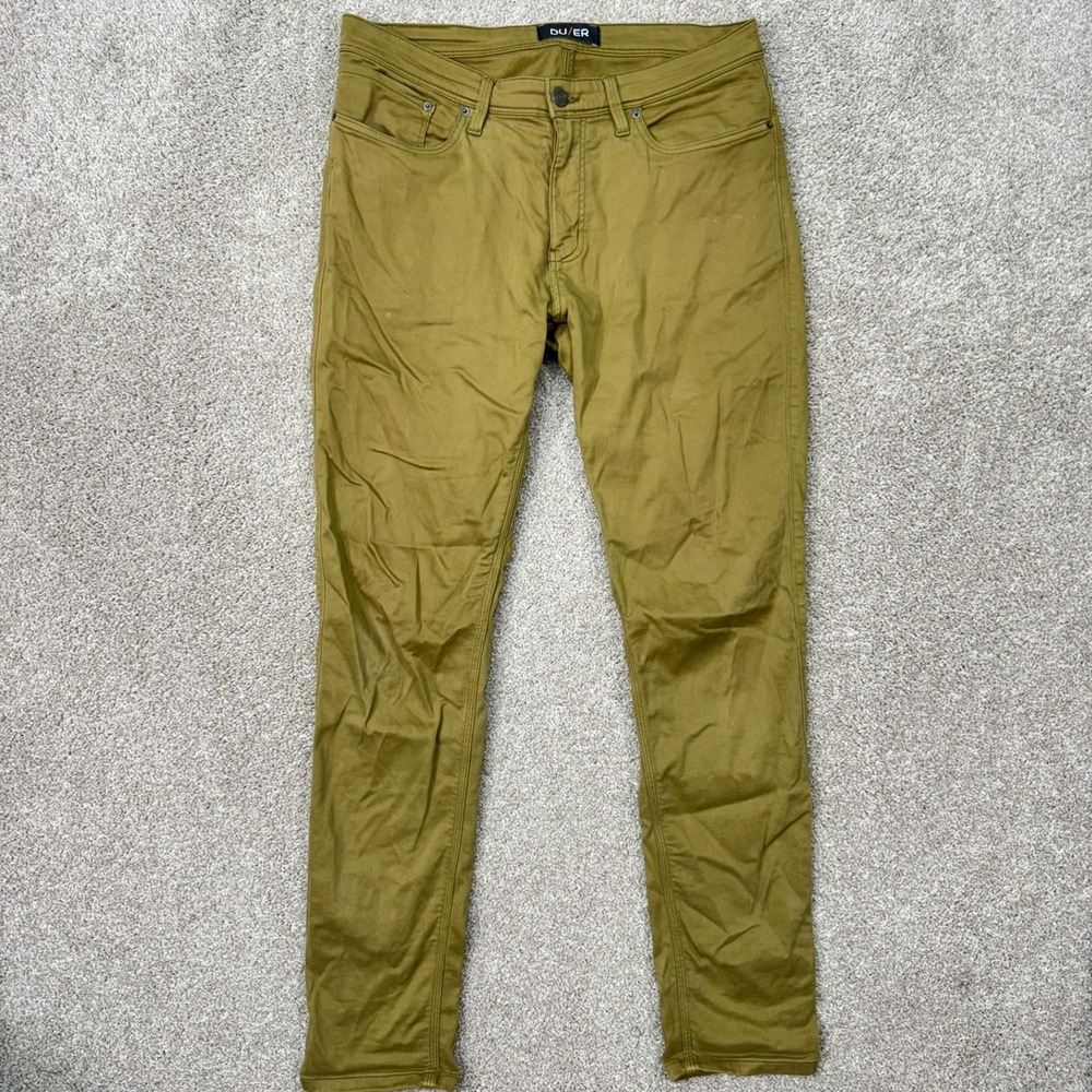 DU/ER N2X Slim Fit Pants Mens 34x34 Mustard Performance Khaki Chino